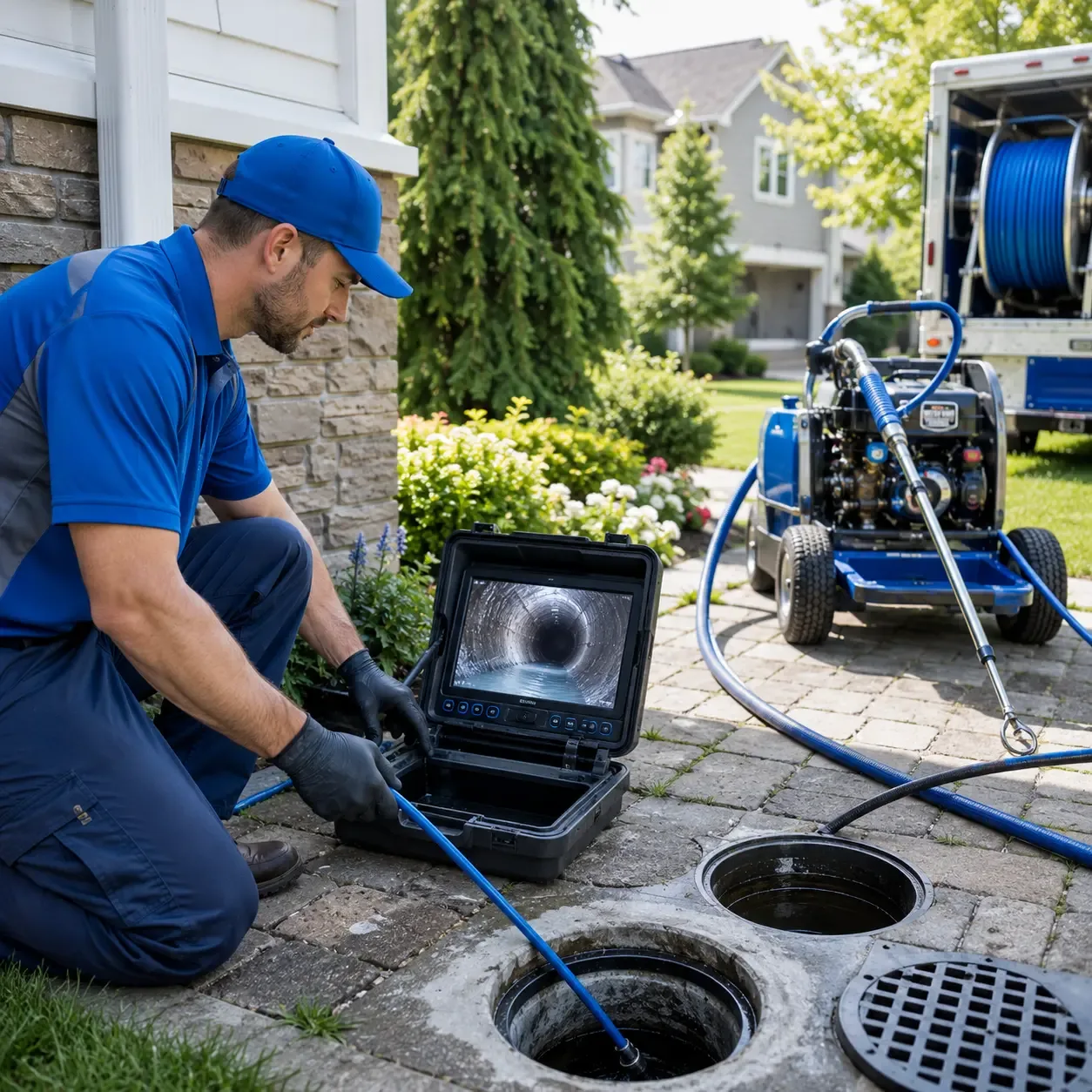 Outdoor drain cleaning professionals serving New Washington, IN