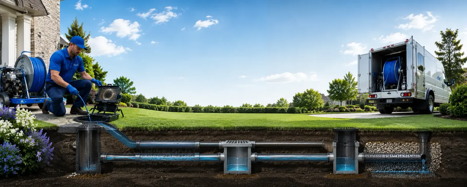 Outdoor drain cleaning information for New Washington, IN